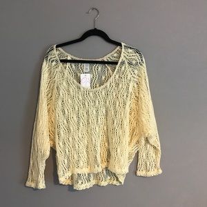 Boutique Crocheted Cream Top